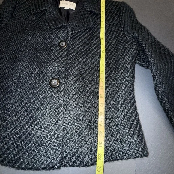 Madison Hill NY Waist Length Blazer Black Sz 12 Acrylic/Wool Blend Cottagecore - Picture 9 of 12